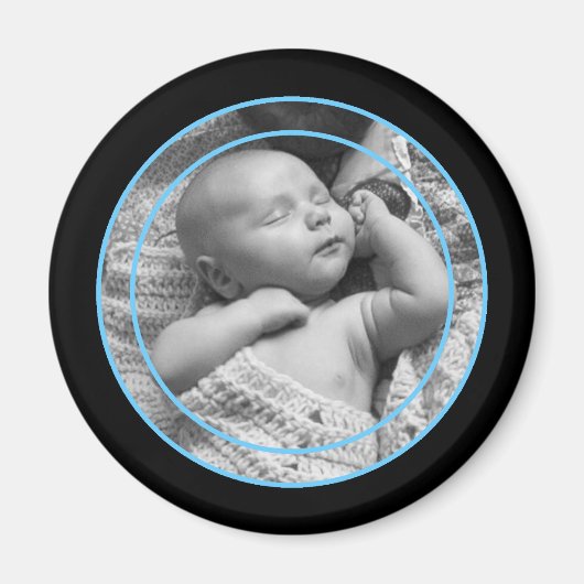 Baby Blue und Black Foto Frame Magnet (Vorne)