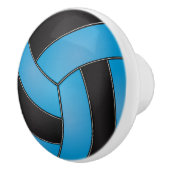 Baby Blue und Black Volleyball Keramikknauf (Rechts)