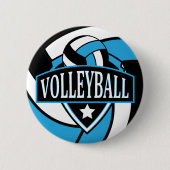 Baby Blue und Black Volleyball Logo Button (Vorderseite)