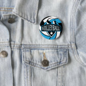 Baby Blue und Black Volleyball Logo Button (Beispiel)