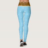 Baby Blue und Brown White Polka Dots Leggings (Rückseite)