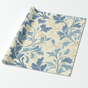 Baby Blue und Creme Flourish Muster Design Geschenkpapier