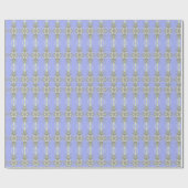Baby Blue und Gold Geschenkpapier (Flach)
