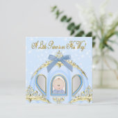 Baby Blue und Gold Prince Baby Dusche Einladung (Stehend Vorderseite)