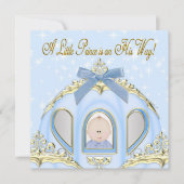 Baby Blue und Gold Prince Baby Dusche Einladung (Vorderseite)