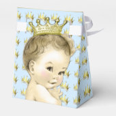 Baby Blue und Gold Prince Baby Dusche Geschenkschachtel (Rückseite)