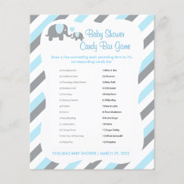 Baby Blue und Gray Stripe Elephant - Candy Bar Flyer