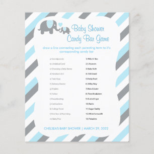 Baby Blue und Gray Stripe Elephant - Candy Bar Flyer