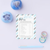 Baby Blue und Gray Stripe Elephant - Price Flyer (Einzeln)