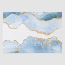 Baby Blue und Imitate Gold Glitzer Marble Agate