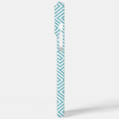 Baby Blue und Orange Greek Key Muster Monogram Case-Mate iPhone Hülle (Rückseite / Links)