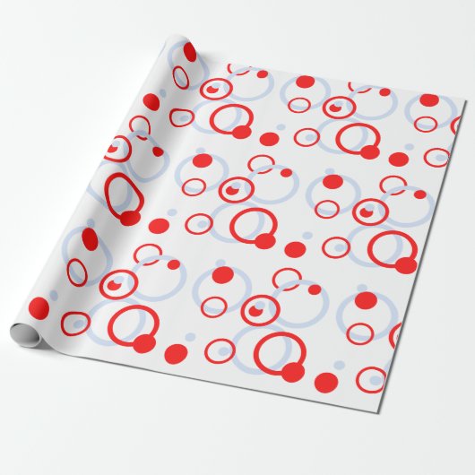 Baby Blue und Red Colorful Modern Geschenkpapier (Ungerollt)