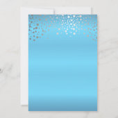 Baby Blue und Silver Confetti Dots Einladung (Rückseite)