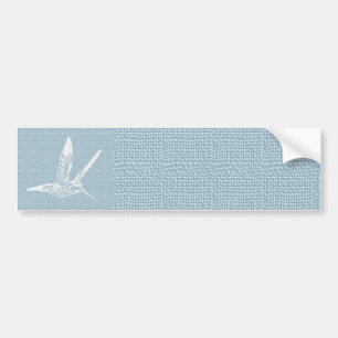 Baby Blue und White Elegant Hummingbird Autoaufkleber