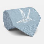 Baby Blue und White Elegant Hummingbird Krawatte (Gerollt)