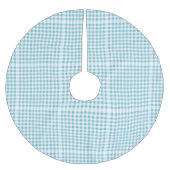 Baby Blue und White Gingham Pattern Polyester Weihnachtsbaumdecke (Vorderseite)