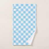 Baby Blue und White Large Diagonal Gingham Karos Badhandtuch Set (Handtuch)