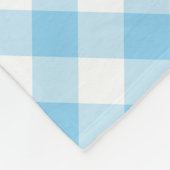 Baby Blue und White Large Diagonal Gingham Karos Fleecedecke (Ecke)