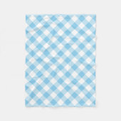 Baby Blue und White Large Diagonal Gingham Karos Fleecedecke (Vorderseite)