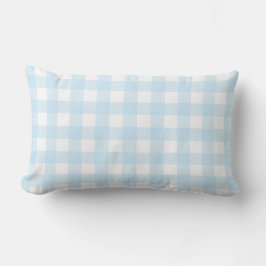 Baby Blue und White Large Gingham Pattern. Lendenkissen