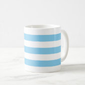 Baby Blue und White Large Horiz. Streifenmuster Kaffeetasse (VorderseiteRechts)