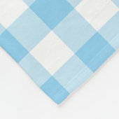 Baby Blue und White Large Size Gingham Karos Fleecedecke (Ecke)