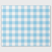 Baby Blue und White Large Size Gingham Karos Geschenkpapier (Flach)