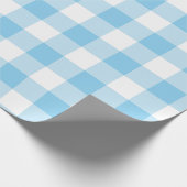 Baby Blue und White Large Size Gingham Karos Geschenkpapier (Ecke)