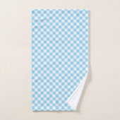 Baby Blue und White Medium Diagonal Gingham Karos Badhandtuch Set (Handtuch)