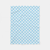 Baby Blue und White Medium Diagonal Gingham Karos Fleecedecke (Vorderseite)