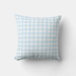 Baby Blue und White Medium Gingham Karo Muster. Kissen