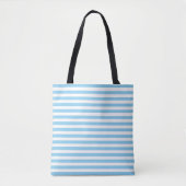Baby Blue und White Medium Horiz. Streifenmuster Tasche (Vorderseite)