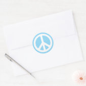 Baby Blue und White Peace Symbol Runder Aufkleber (Umschlag)