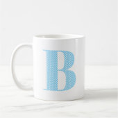 Baby Blue und White Polka Dot Monogram Kaffeetasse (Links)