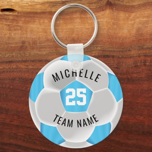 ⚽ - Baby Blue und White Schlüsselanhänger (Vorderseite)