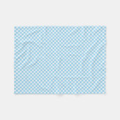 Baby Blue und White Small Diagonal Gingham Karos Fleecedecke (Vorderseite (Horizontal))