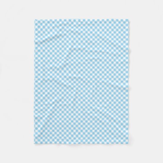 Baby Blue und White Small Diagonal Gingham Karos Fleecedecke (Vorderseite)