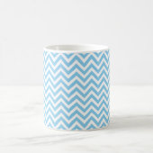 Baby Blue und White Small Horiz. Zickzack Muster Kaffeetasse (Mittel)