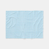 Baby Blue und White Small Size Gingham Karos Fleecedecke (Vorderseite (Horizontal))