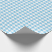 Baby Blue und White Small Size Gingham Karos Geschenkpapier (Ecke)