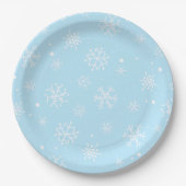 Baby Blue und White Snowflakes Pappteller (Vorderseite)