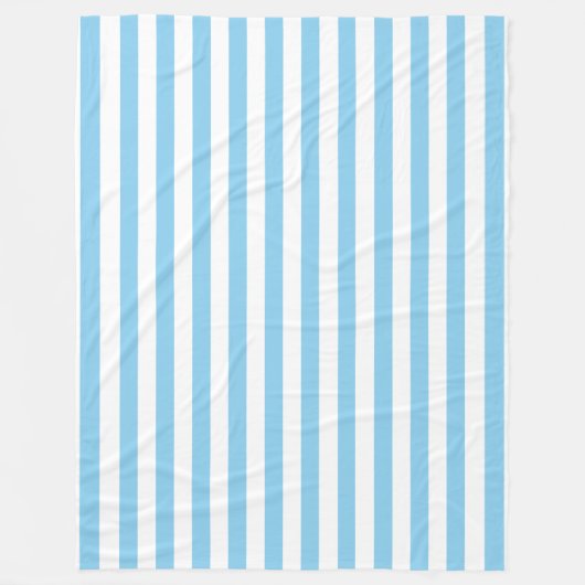 Baby Blue und White Stripes Fleece Blanket (Vorderseite)