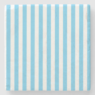 Baby Blue und White, Stripes Square Untersetzer