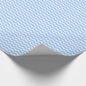 Baby Blue und White Zickzack Geschenkpapier (Ecke)