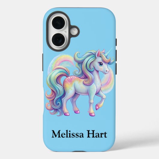 Baby Blue Unicorn iPhone/iPad Gehäuse Case-Mate iPhone Hülle (Rückseite)