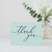 Baby Blue Vielen Dank Script Text Clean Custom Fot Postkarte (Stehend Vorderseite)
