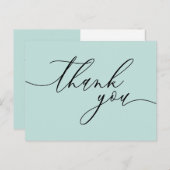 Baby Blue Vielen Dank Script Text Clean Custom Fot Postkarte (Vorne/Hinten)