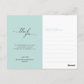 Baby Blue Vielen Dank Script Text Clean Custom Fot Postkarte (Rückseite)