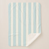 Baby Blue Viktorianisch Stripes Hütte Styl Sherpadecke (Vorderseite)