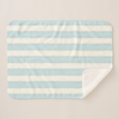 Baby Blue Viktorianisch Stripes Hütte Styl Sherpadecke (Vorderseite (Horizontal))